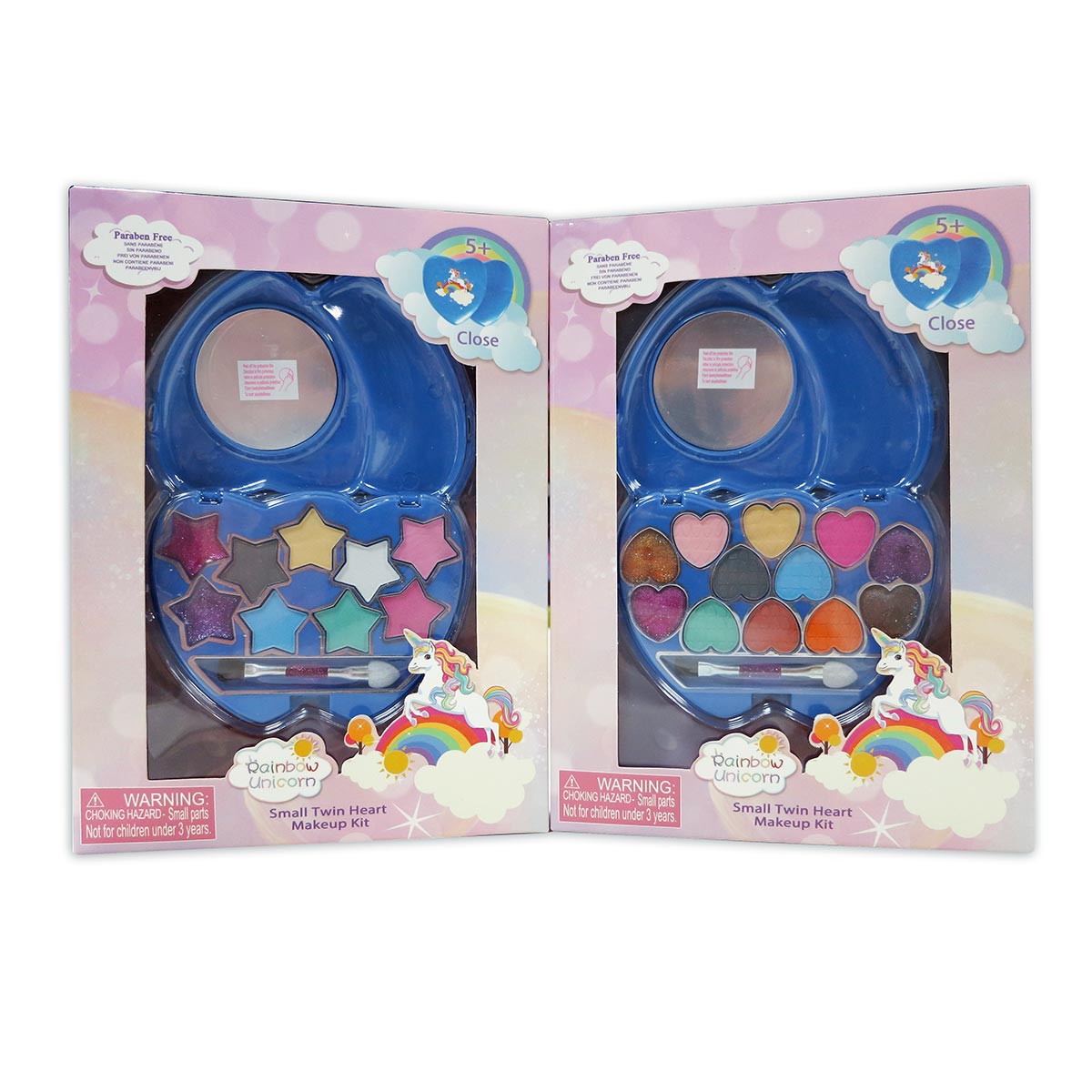 סט איפור חד קרן לבבות/כוכבים עם מראה