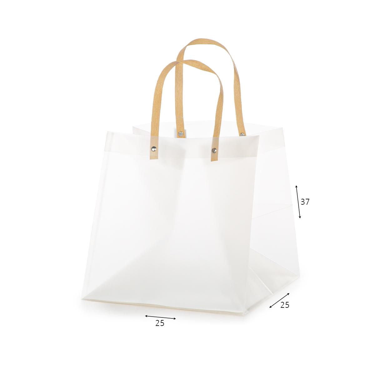 שקית PVC ידיות חומות 25*25*25 ס"מ